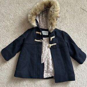 Zara girls coat size 2-3T. Color: navy